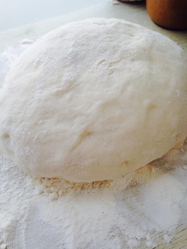 Step-by-step process of making dumpling dough