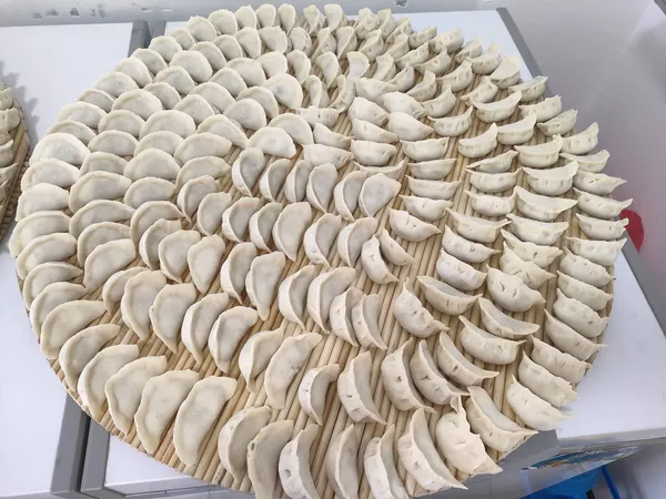 Step-by-step dumpling folding: roll, fill, pleat, seal